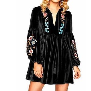 Roiii A-line Velvet Dress